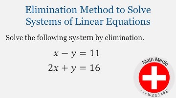 Elimination Method for Solving Systems of Linear Equations Part 1 (Intro Algebra Unit 7: #8)