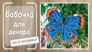 Как сделать бабочку из бумаги. Квиллинг. DIY украшение