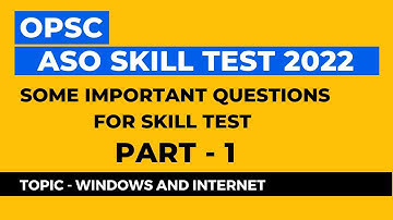 OPSC ASO Exam 2022 IMP QUESTIONS FOR SKILL TEST PART-1||#opscasocutoff #opsc #opscaso2022 #asocutoff
