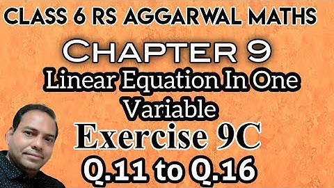 Exercise 9C Q.11 to Q.16 class 6 RS Aggarwal Maths