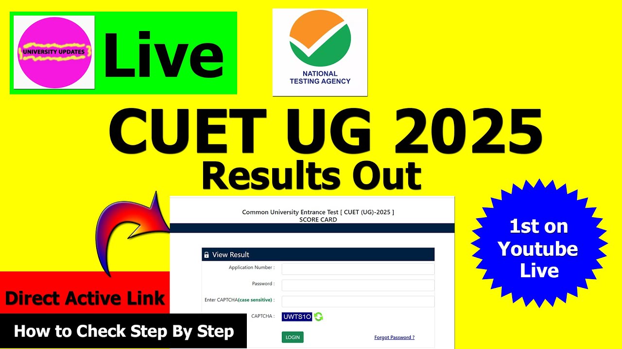 CUET UG 2025 Results Out 🔥 | How to Check Step By Step | Result Check ...