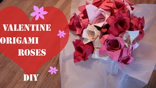Valentine origami roses - DIY