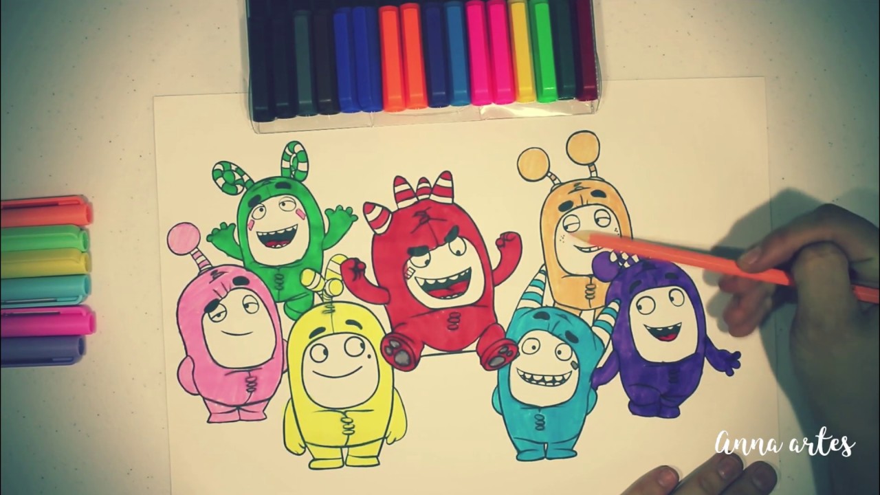 Colorindo Oddbods Coloring The Oddbods Learn To Color Aprende A Colorear Oddbods Youtube