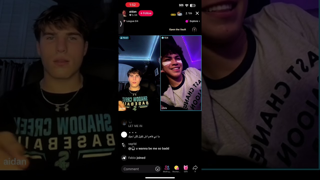 Chris cotter and Aiden TikTok live 7/4/24