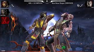 Mortal Kombat Mobile - Bone Shaper Shinnok Boss Fight on Hard