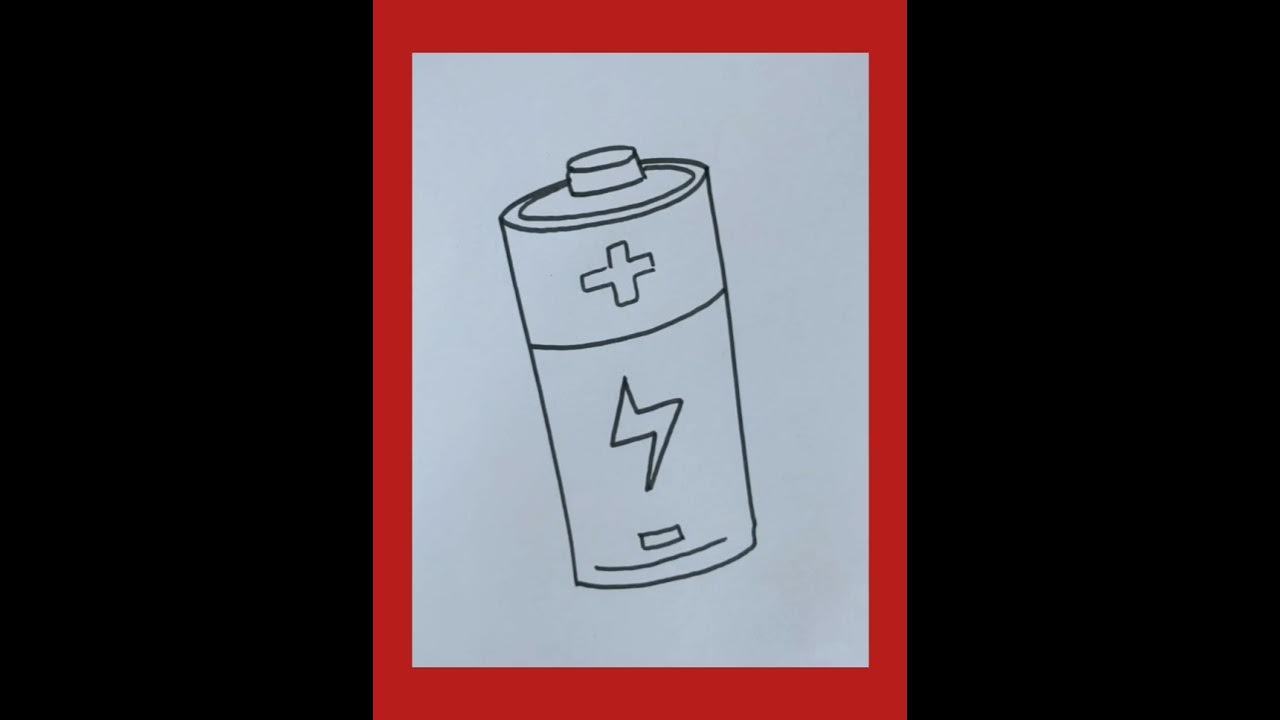 Easy Drawing Battery 🔋 How to Draw a Battery
