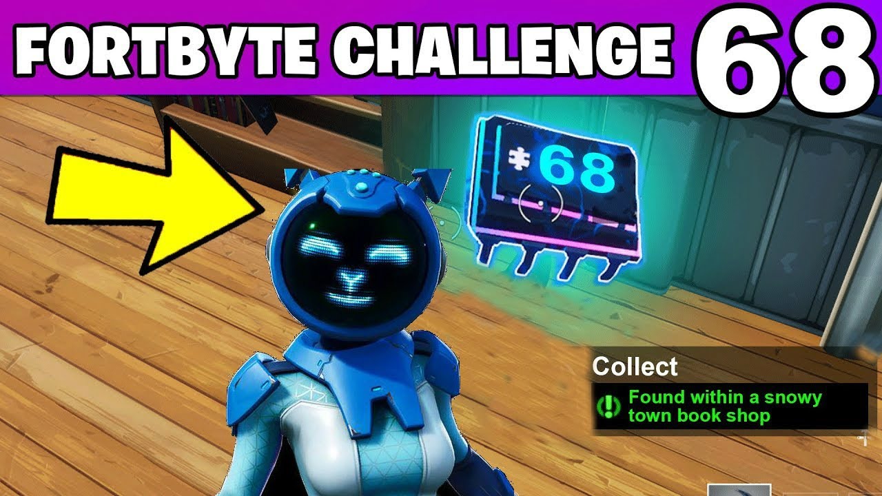 FORTBYTE 68 - Found Within a Snowy Town Book Shop - Fortnite Location
