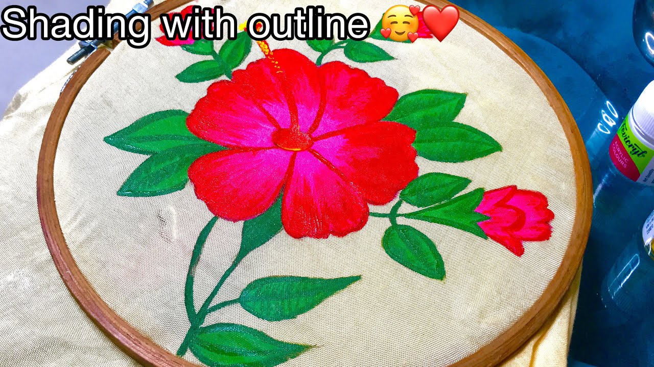 Basic Stroke Shading With Outline🥰❤️ || Beginners Fabric Painting Series | Kaur Boutique