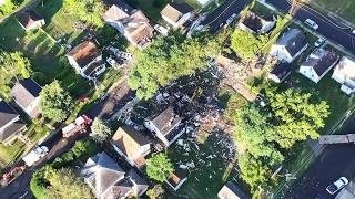 Aftermath of house explosion in Canton: Drone video shows damage spread to neighboring homes