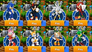 Sonic Dash - Teen Sonic Vs Shadow Silver Knuckles Amy Tails Cream Jet