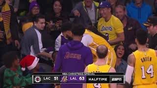 Anthony Davis Falls onto Kevin Hart During Lakers vs Clippers.