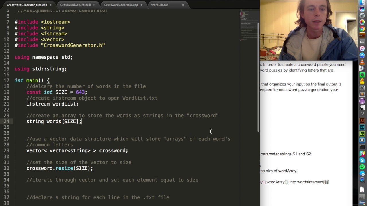 CrossWord Generator in C++ (part 1) - YouTube