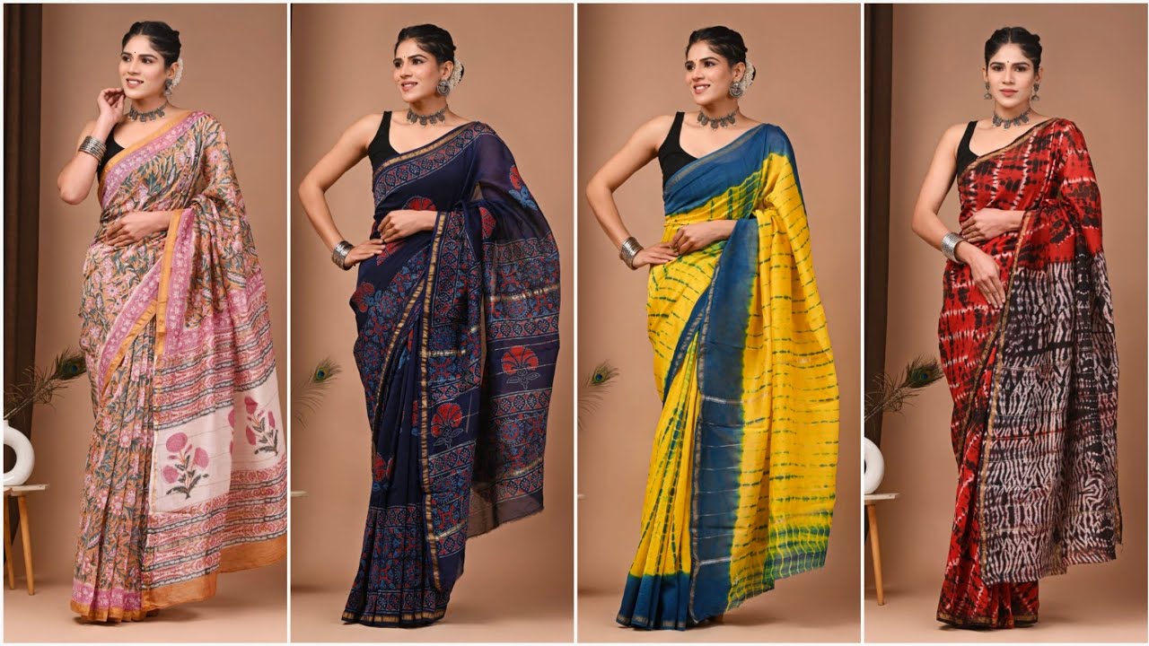 Chanderi Silk Saree | Free Shipping 