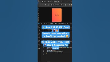 Pure CSS 3D Flip Card! #CSSAnimations #FrontEnd #UIDesign #WebDev #CSSMagic #Shorts #coding