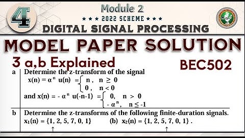 4.Digital Signal Processing (DSP) Model Paper Solution Q3 a,b 5th Sem ECE 2022 Scheme VTU BEC502