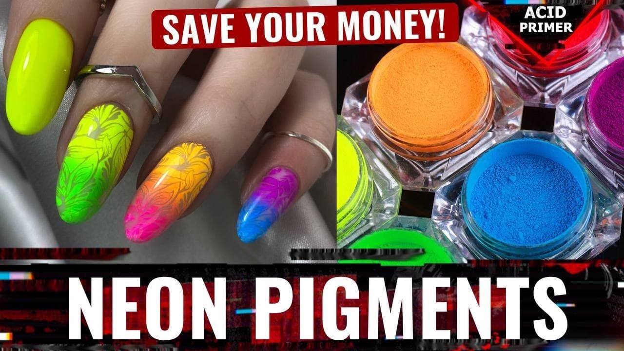 💖EASY PIGMENT STAMPING!😍 Beautiful neon nails design💥 Pigment powder  nail art💁 - YouTube