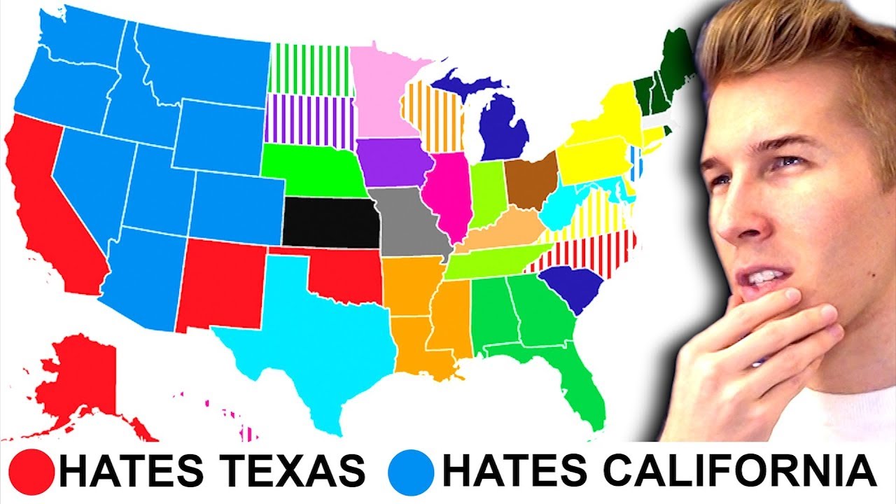 Every State's LEAST Favorite State (MAPS) - YouTube