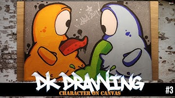 How to draw a graffiti character on canvas #3