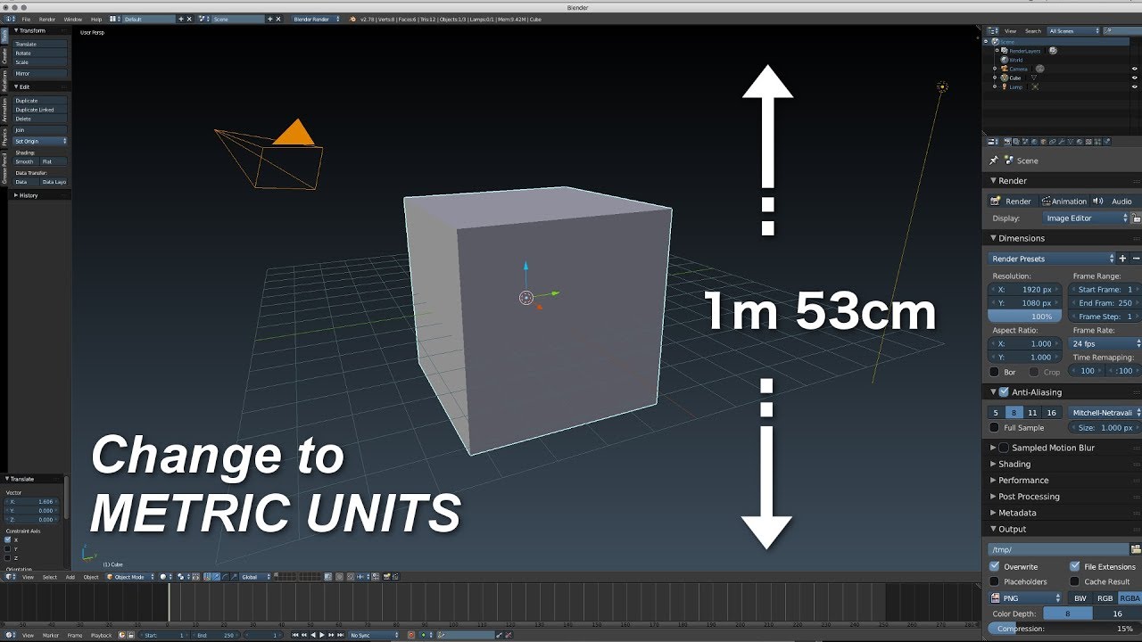 Blender Tutorial) How to set Blender to Metric units - YouTube