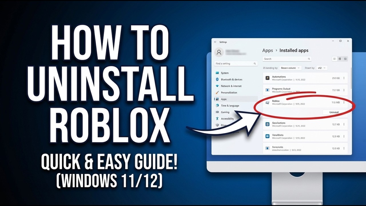 How To Completely Uninstall Roblox 2026 Windows 11 12 Guide YouTube 