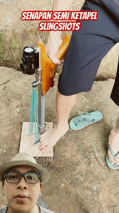 Premium Slingshot Semi-Slingshot Rifle, Steady Aims at Drink Cans #diy #bamboo rifle #slingshot