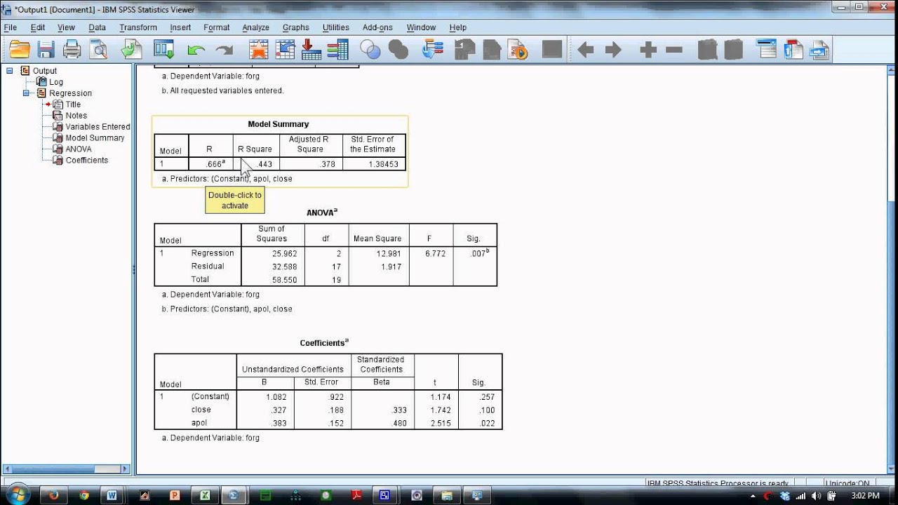 Multiple Correlation and Regression Analysis in SPSS  YouTube