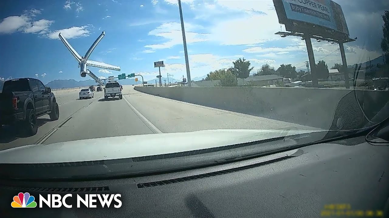 Watch: Dashcam video shows flying chair strike Utah family’s windshield