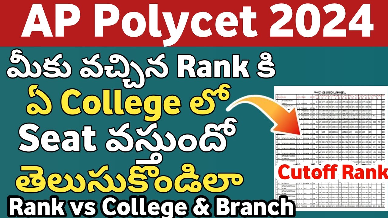 AP Polycet 2024 Rank vs College | AP Polycet Rank vs College 2024 | AP ...