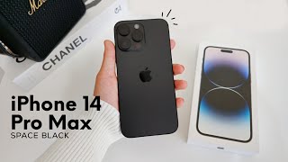 iPhone 14 Pro Max Space Black aesthetic unboxing 🧸  asmr +  cute phone cases ✨️