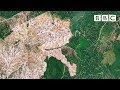 Satellite shows extent of terrible destruction to the planet  bbc