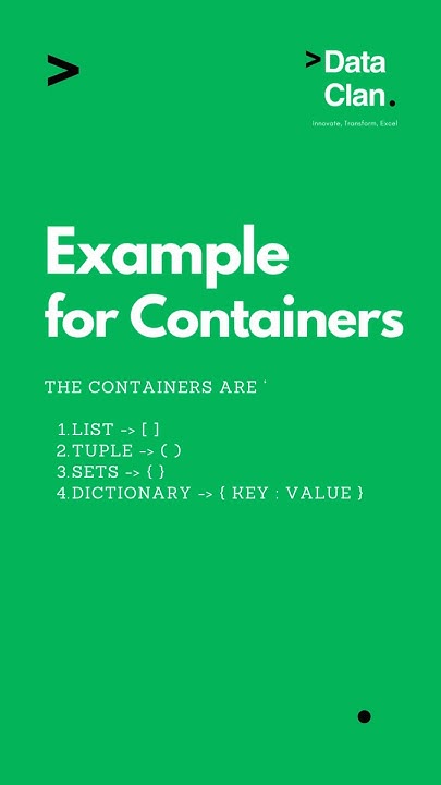 Python Containers in 60 Seconds | Data Clan Quick Guide - YouTube