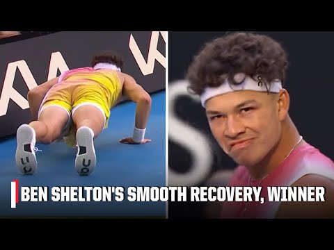 Ben Shelton recovers from nasty fall with a PUSH-UP, secures semifinal spot | 2025 Australian Open