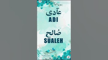 🌹Adi & Sualeh🌹 | Name Meaning Status || Urdu e Hind Official |
