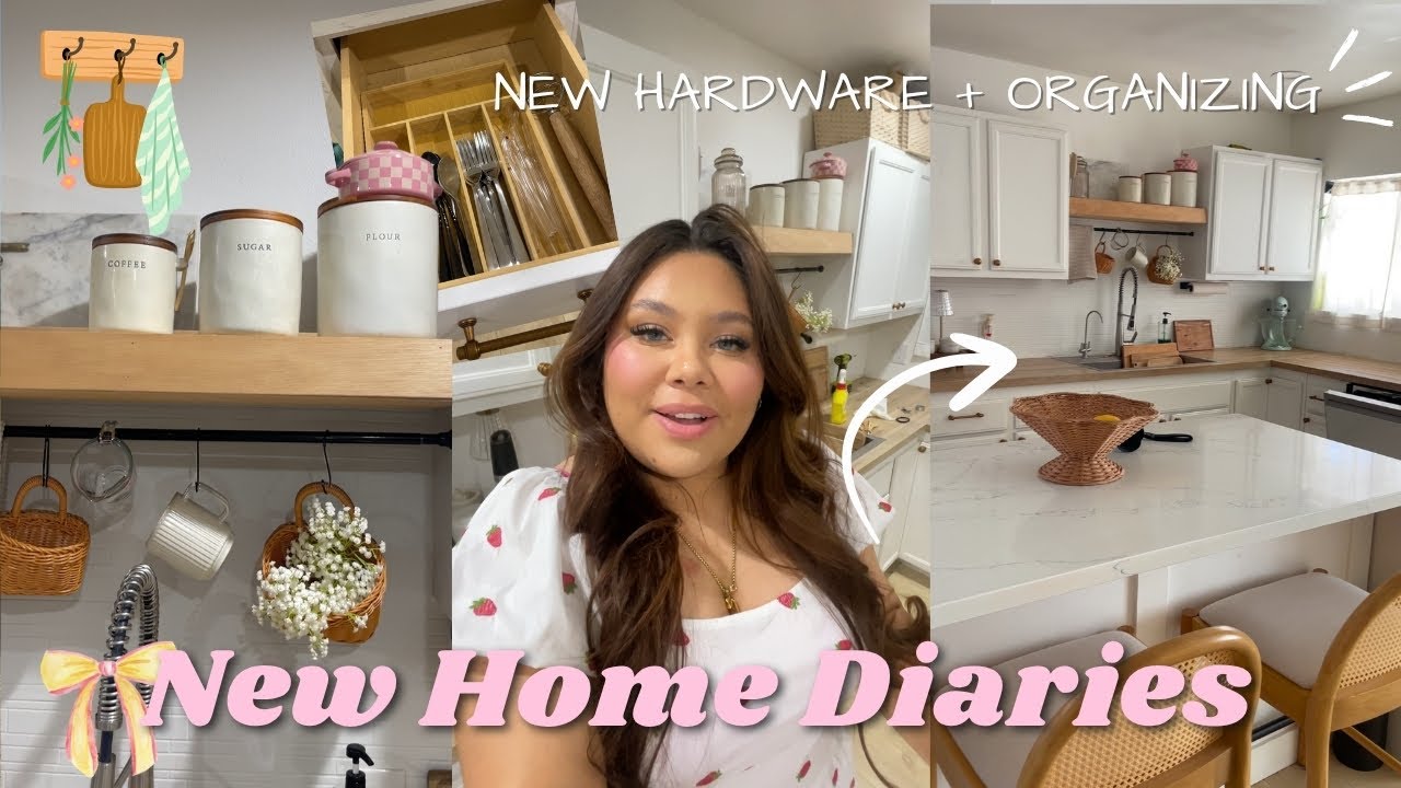 My *KITCHEN MAKEOVER* New Handles + Island Organization (being productive)