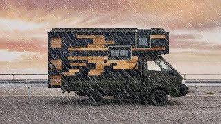 Rain sounds  |Truck Car Camping in Japan [ Relaxing in the mobile Camper, ASMR, VLOG ]