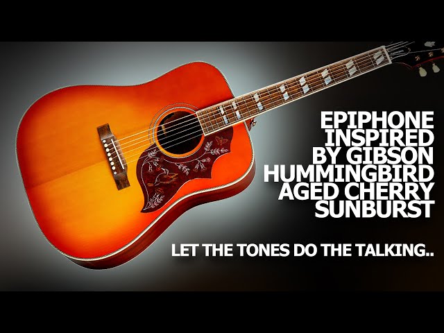 Електроакустична гітара EPIPHONE HUMMINGBIRD AGED CHERRY SUNBURST GLOSS
