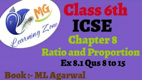 Class 6th ICSE Math Ch 8- Ratio and Proportion Ex 8.1 Qus 8 to 15