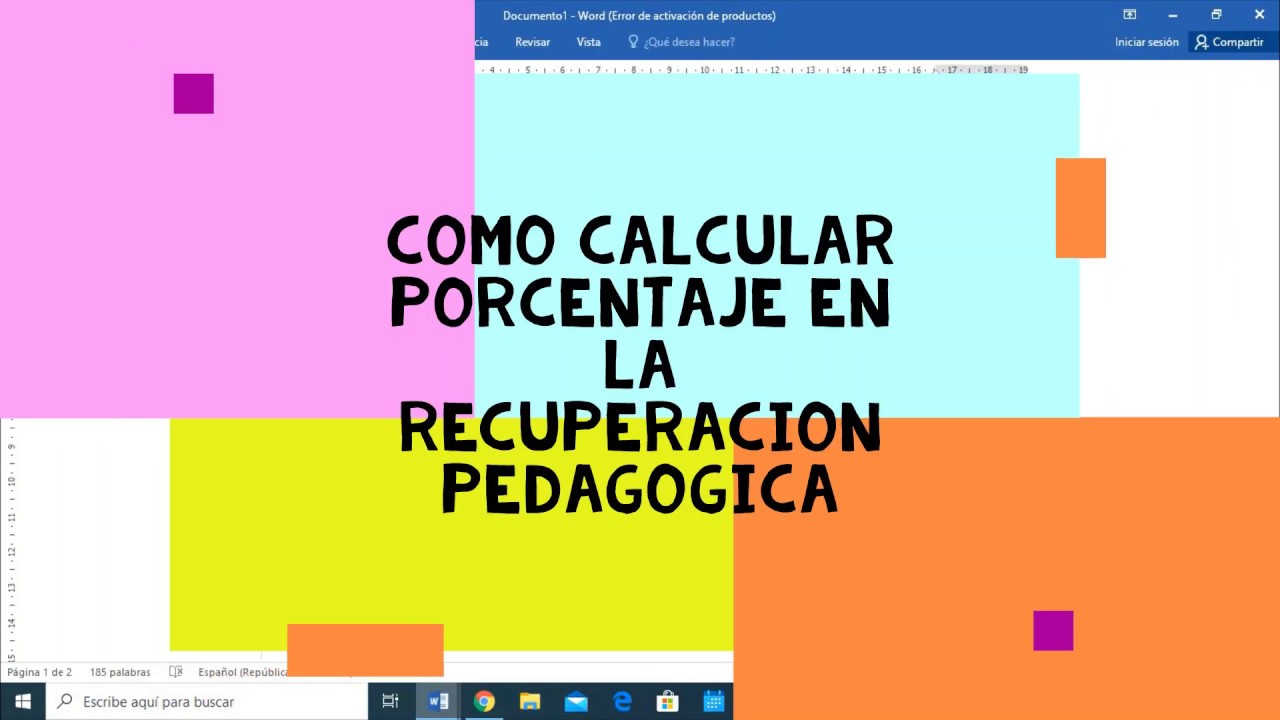 COMO CALCULAR PORCENTAJE DE RECUPERACIÓN PEDAGÓGICA - YouTube