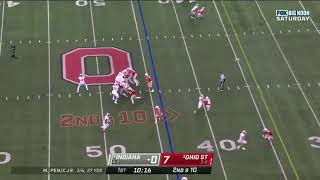 Ohio State CB Sevyn Banks breaks up pass in 1st qtr vs Indiana
