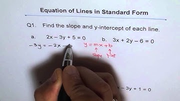 Find Slope and Intercept of Line  Q1
