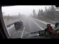 DAF TRUCK POV DRIVING - SLEET (SNOW RAIN)