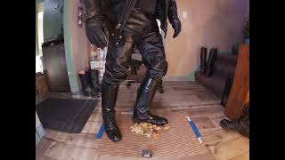 In Leather Police Motorcycle Boots Stomp Rotten Fruit Pt 1 Of 2