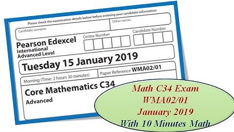 Edexcel IAL Math C34 January 2019