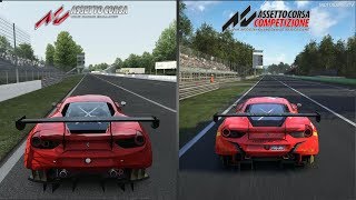 Assetto Corsa vs Assetto Corsa Competizione - Ferrari 488 GT3 at Monza Comparison