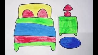 How to draw cute and easy Bedroom | Easy Drawing, Painting and Coloring for Kids & Toddlers by Cho Cho Tv Star 499 views 10 days ago 4 minutes, 9 seconds