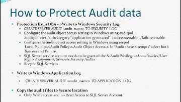 SQL Server Auditing and Security