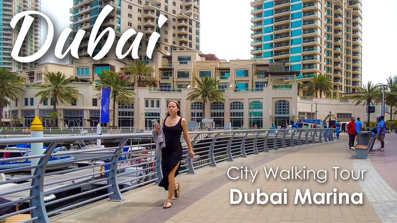 Walk in Dubai Marina | Experience the atmosphere of Dubai's urban life | Dubai City Walking Tour
