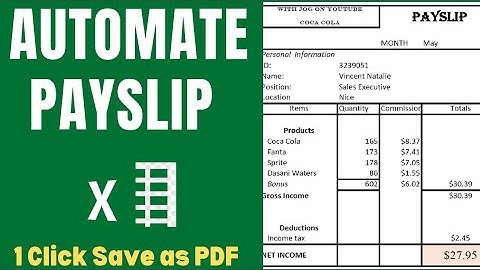 How to Create Automated Salary/PaySlip in Excel - Save as PDF