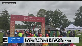 Hundreds of cyclists biked the "PMC Unpaved" gravel race to raise money for Dana Farber