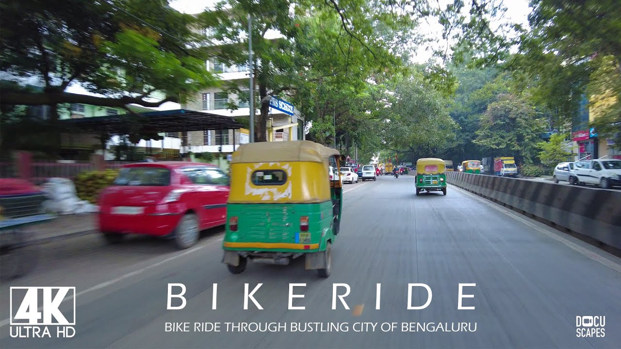 [4K] Experience Bike Ride through the traffic of Bengaluru city, in beautiful Bangalore city weather